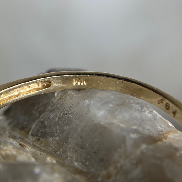 Emerald and Diamond 14k Yellow Gold Ring - Picture 10 of 12